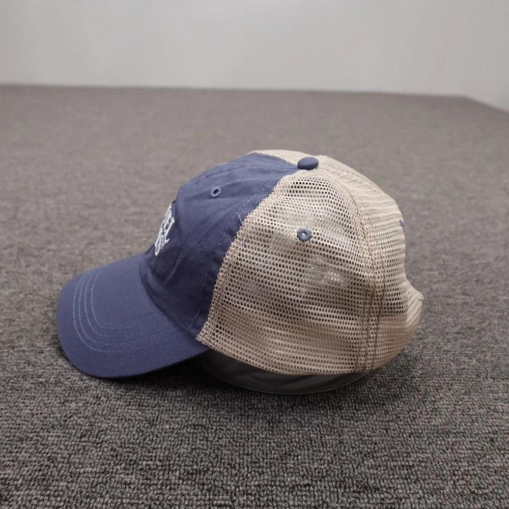 Samuel Adams Navy Tan Trucker Hat Mesh Snapback Cap Beer Logo Adult Adjustable